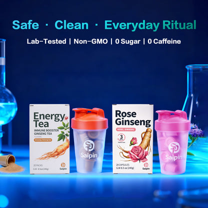 Saipin Tea Duo | Large Box Set | Ginseng Oolong + Rose Ginseng