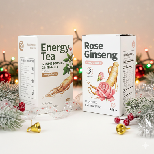 Saipin Tea Duo | Large Box Set | Ginseng Oolong + Rose Ginseng