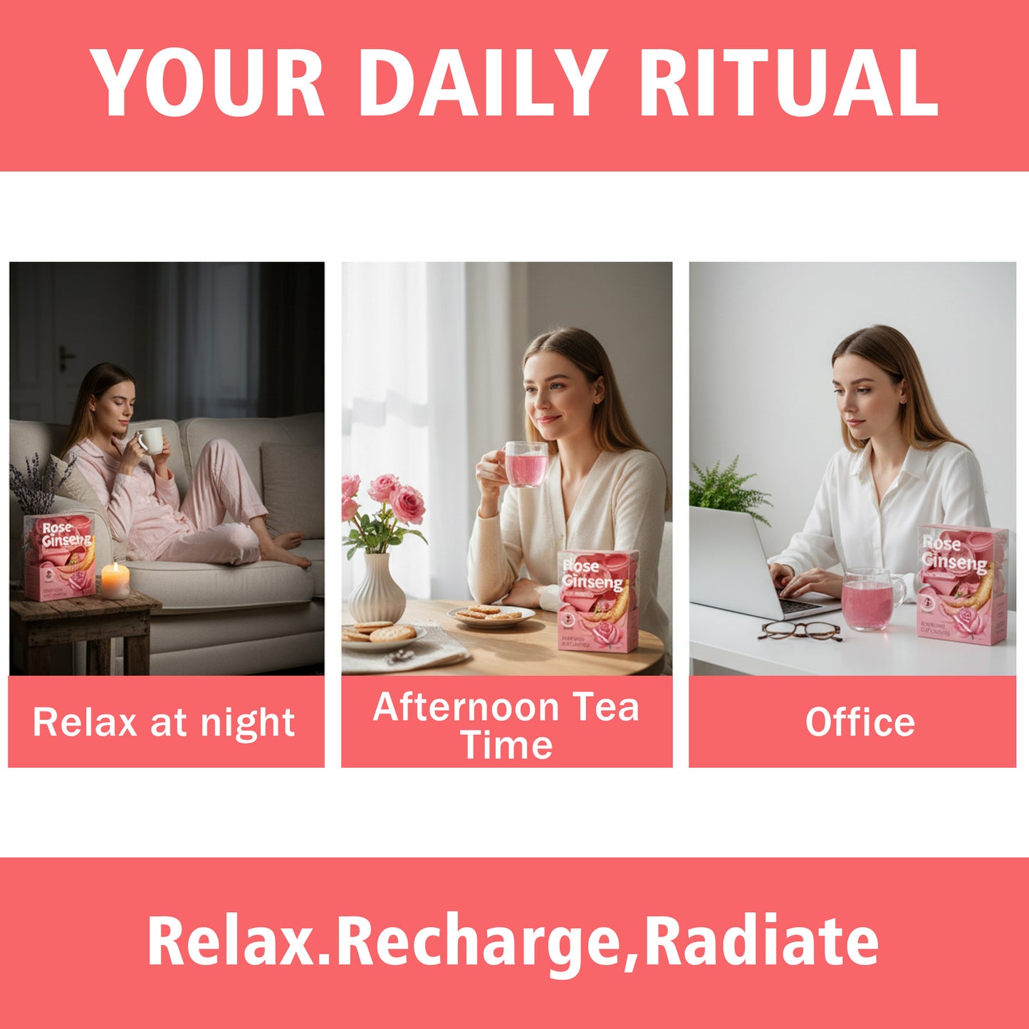 Saipin Rose American Ginseng Tea | Small Box (10 Capsules)