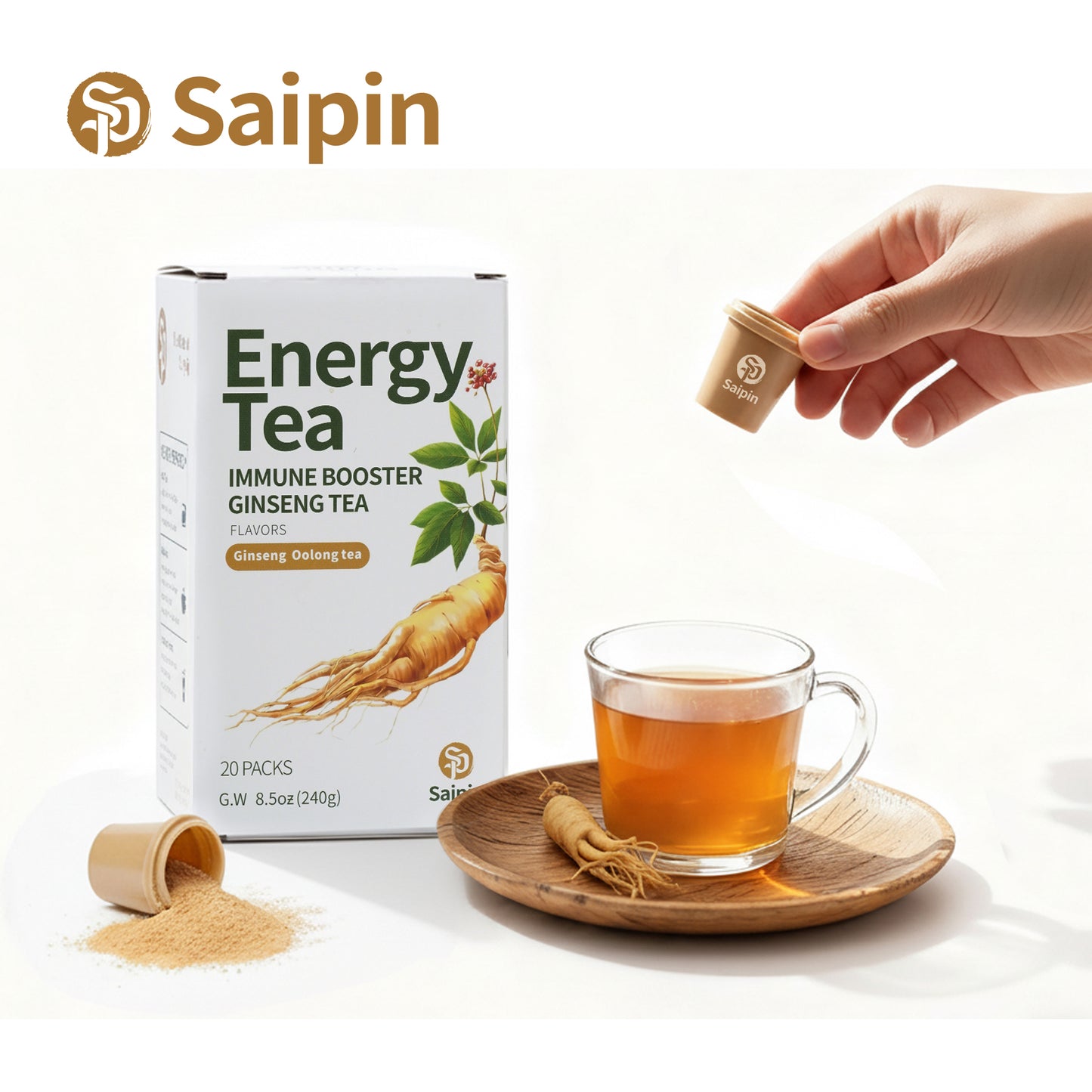 Saipin Ginseng Oolong Tea | 2× Large Boxes (40 Capsules Total)