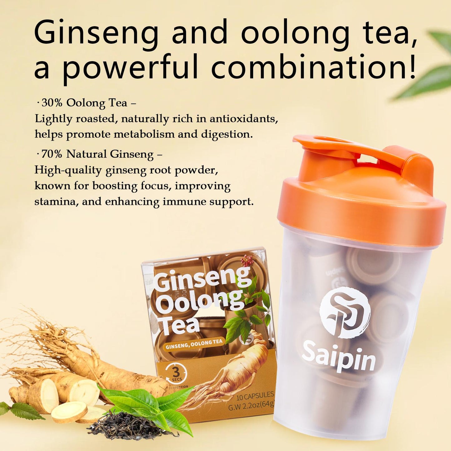 Saipin Ginseng Oolong Freeze-Dried Tea | Large Box (20 Capsules)